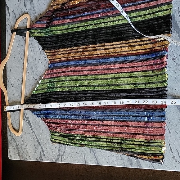 INC Women's Multi Color Stripe Sequined Glam Adjustable Strap Top XXL NWT - Picture 8 of 11